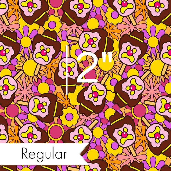 Design 199 - Retro Floral Ice Cream Fabric