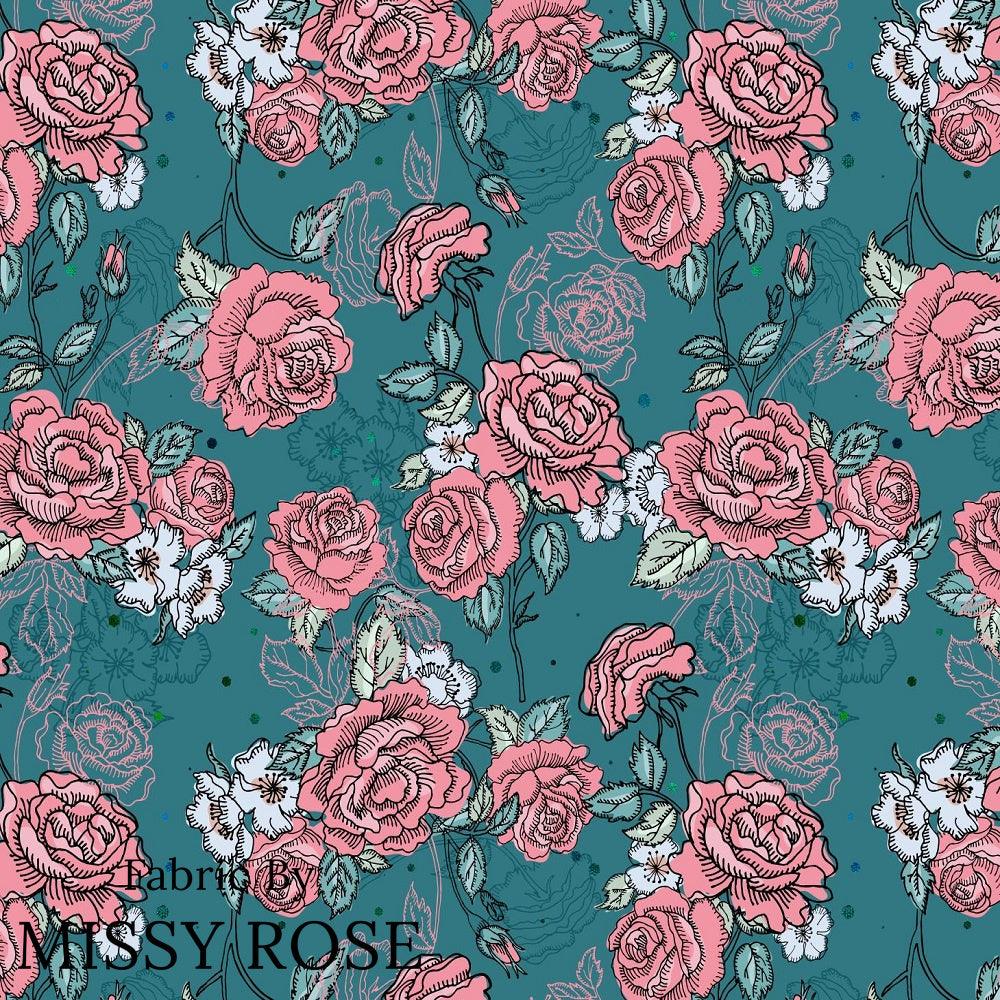 Design 203 Roses Fabric – custom printed pre-order fabric Australia | Fabric by Missy Rose