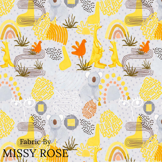 Design 216 - Grey Australian Animals Fabric