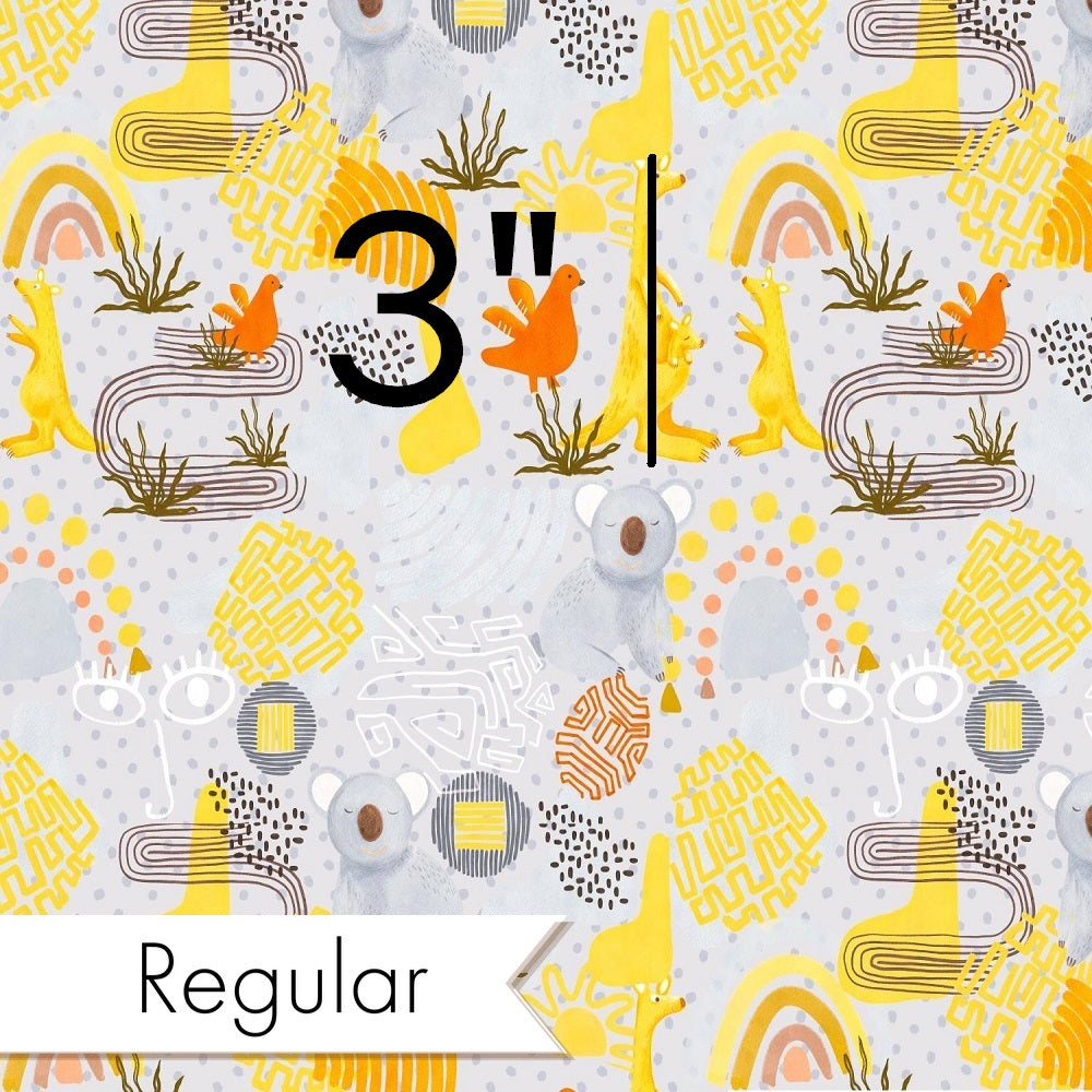 Design 216 - Grey Australian Animals Fabric