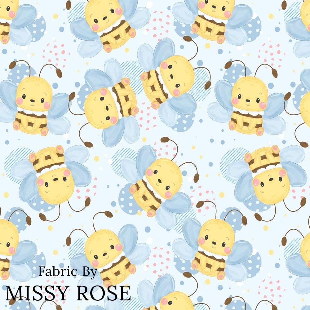 Design 220 Cute Bee Fabric – premium custom printed fabric for sewing | Fabric by Missy Rose