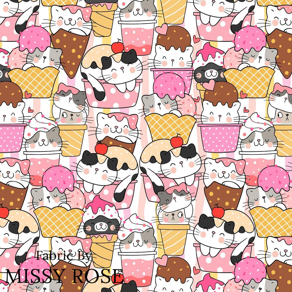 Design 229 - Ice Cream Kitties Fabric