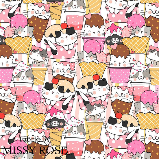 Design 229 - Ice Cream Kitties Fabric