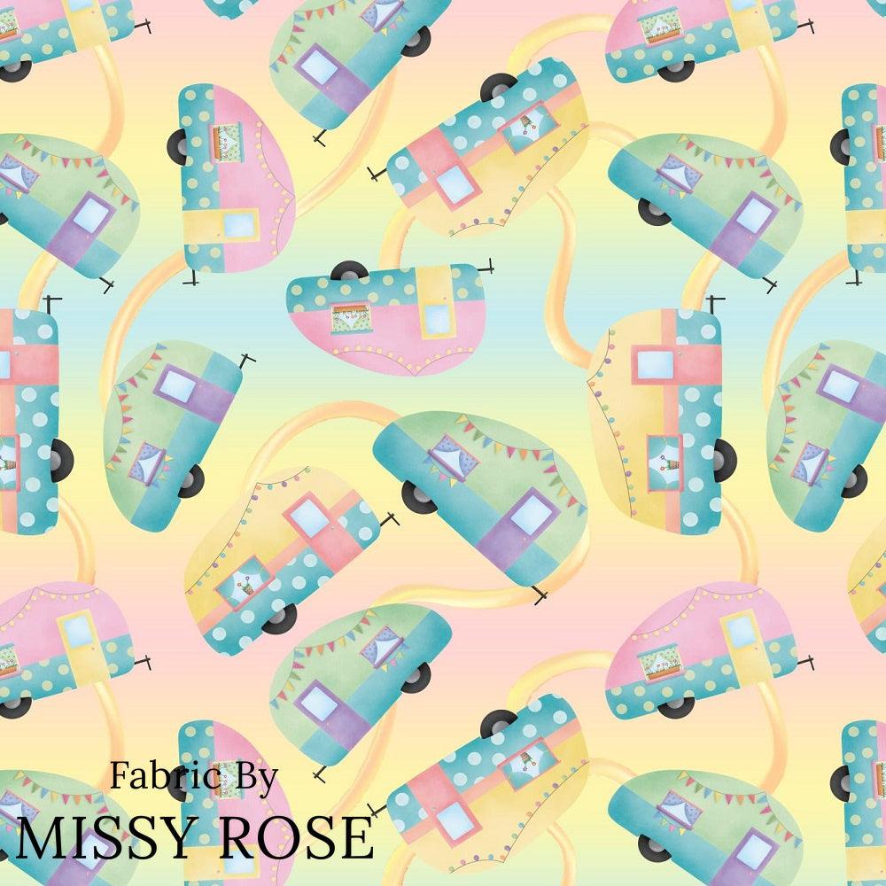 Design 245 Pastel Caravan Fabric – pre-order designer fabric Australia | Fabric by Missy Rose