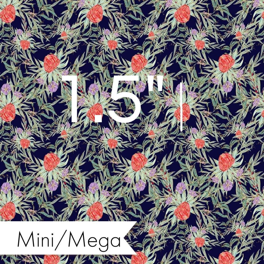 Design 250 Navy Australian Flowers Fabric – custom printed pre-order fabric Australia | Fabric by Missy Rose
