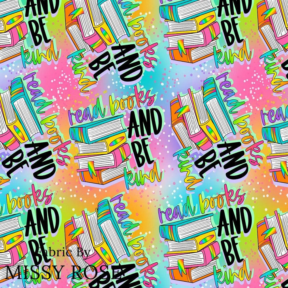 Design 255 Bright Books Fabric – premium custom printed fabric for sewing | Fabric by Missy Rose