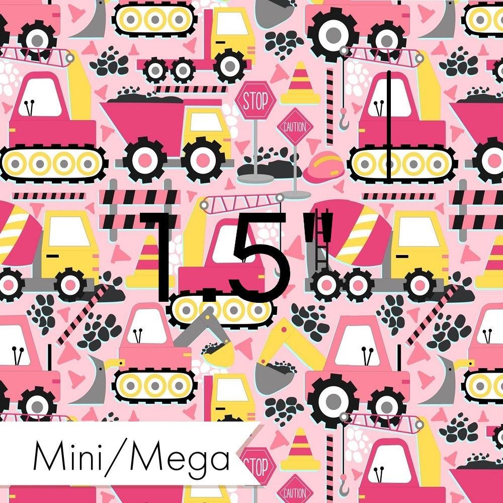 Design 256 Pink Construction Fabric – premium custom printed fabric for sewing | Fabric by Missy Rose