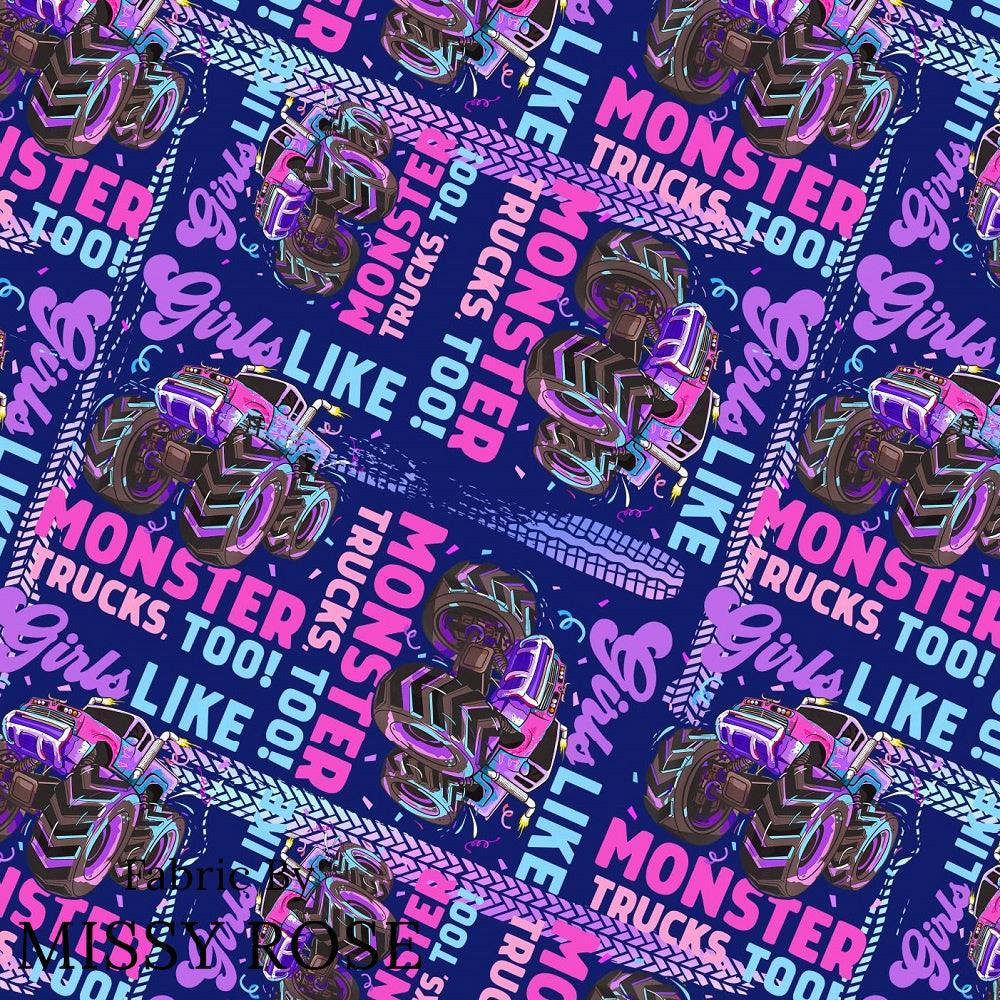 Design 258 Monster Truck Fabric – pre-order designer fabric Australia | Fabric by Missy Rose