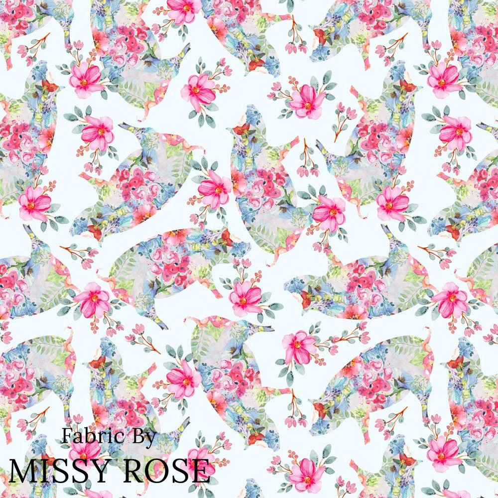 Design 259 Floral Pig Fabric – made-to-order custom fabric by the metre | Fabric by Missy Rose