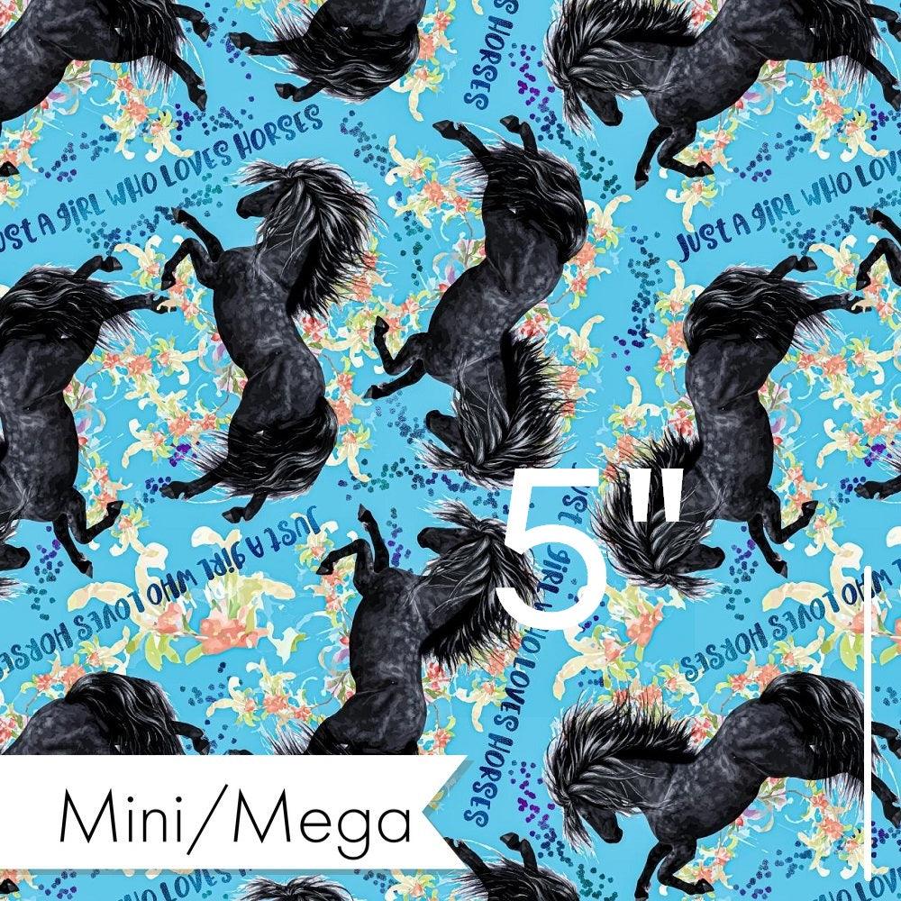 Design 260 Blue Horse Fabric – Australian custom printed fabric pre-order | Fabric by Missy Rose