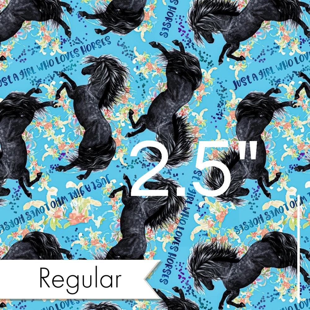 Design 260 Blue Horse Fabric – made-to-order custom fabric by the metre | Fabric by Missy Rose