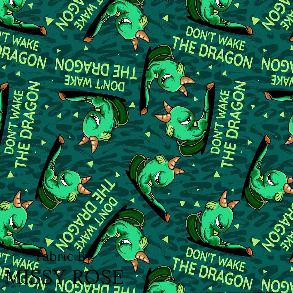 Design 263 Grumpy Dragon Fabric – premium custom printed fabric for sewing | Fabric by Missy Rose