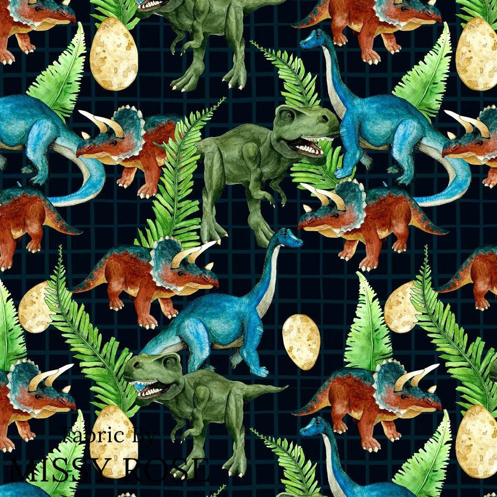 Design 266 Dinosaur Fabric – custom printed pre-order fabric Australia | Fabric by Missy Rose