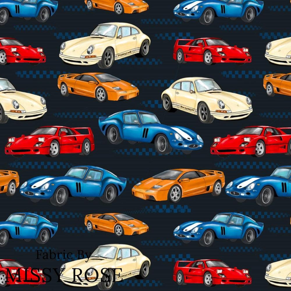 Design 270 Vintage Cars Fabric – premium custom printed fabric for sewing | Fabric by Missy Rose