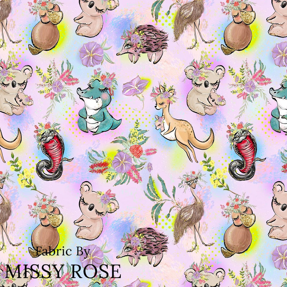 Design 273 - Cute Australian Animals Fabric