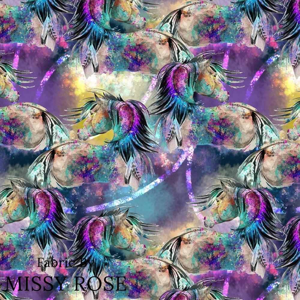 Design 277 Watercolour Horse Fabric – Australian custom printed fabric pre-order | Fabric by Missy Rose