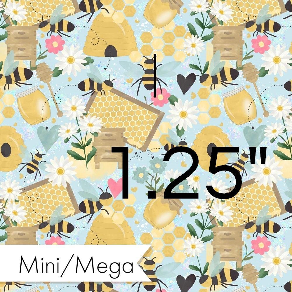 Design 284 Blue Bee Fabric – custom printed pre-order fabric Australia | Fabric by Missy Rose