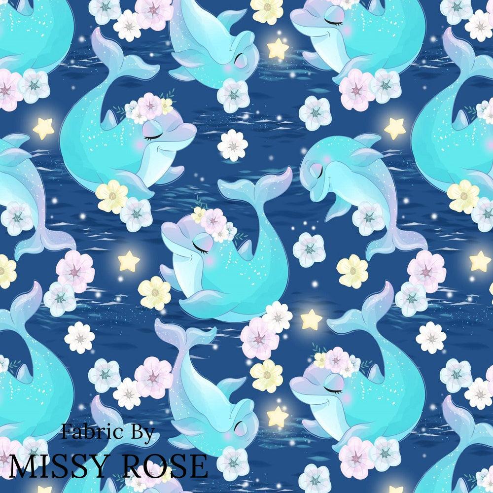 Design 289 Dolphin Fabric – made-to-order custom fabric by the metre | Fabric by Missy Rose