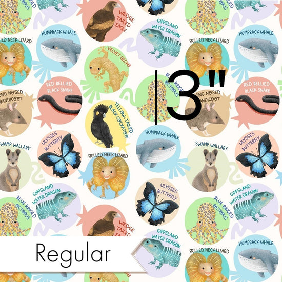 Design 29 - White Australian Animals Fabric