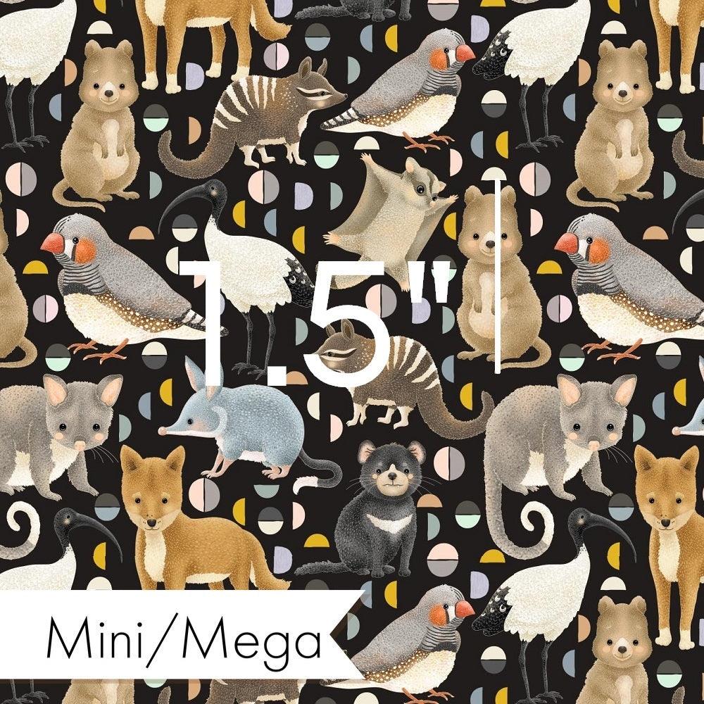 Design 292 Black Australian Animals Fabric – custom printed pre-order fabric Australia | Fabric by Missy Rose