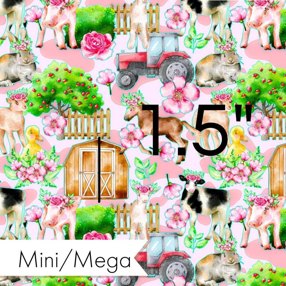 Design 3 Pink Farm Fabric – premium custom printed fabric for sewing | Fabric by Missy Rose