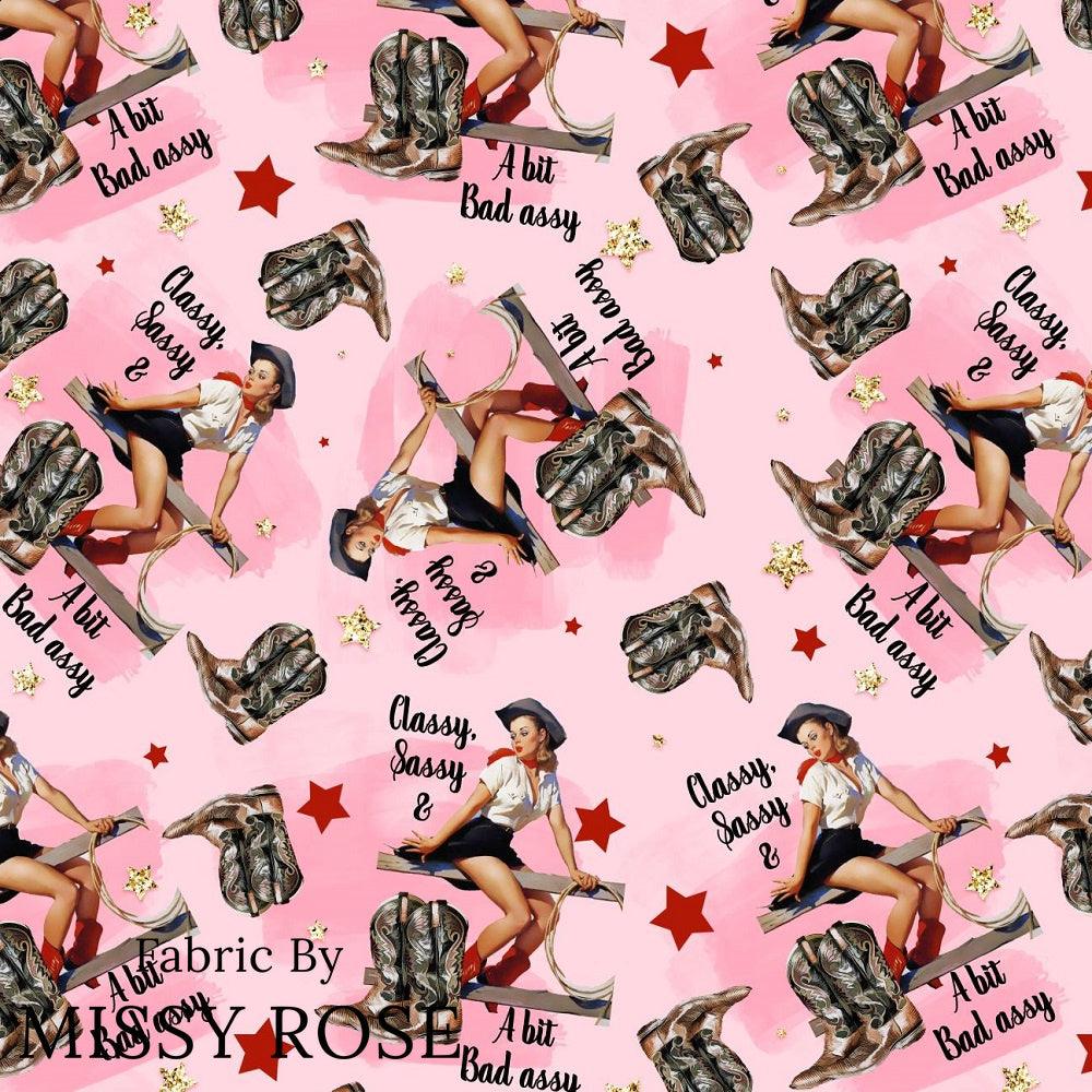 Design 304 Sassy Cowgirl Fabric – made-to-order custom fabric by the metre | Fabric by Missy Rose