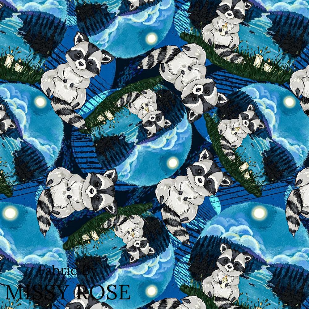 Design 306 Raccoon Fabric – custom printed pre-order fabric Australia | Fabric by Missy Rose