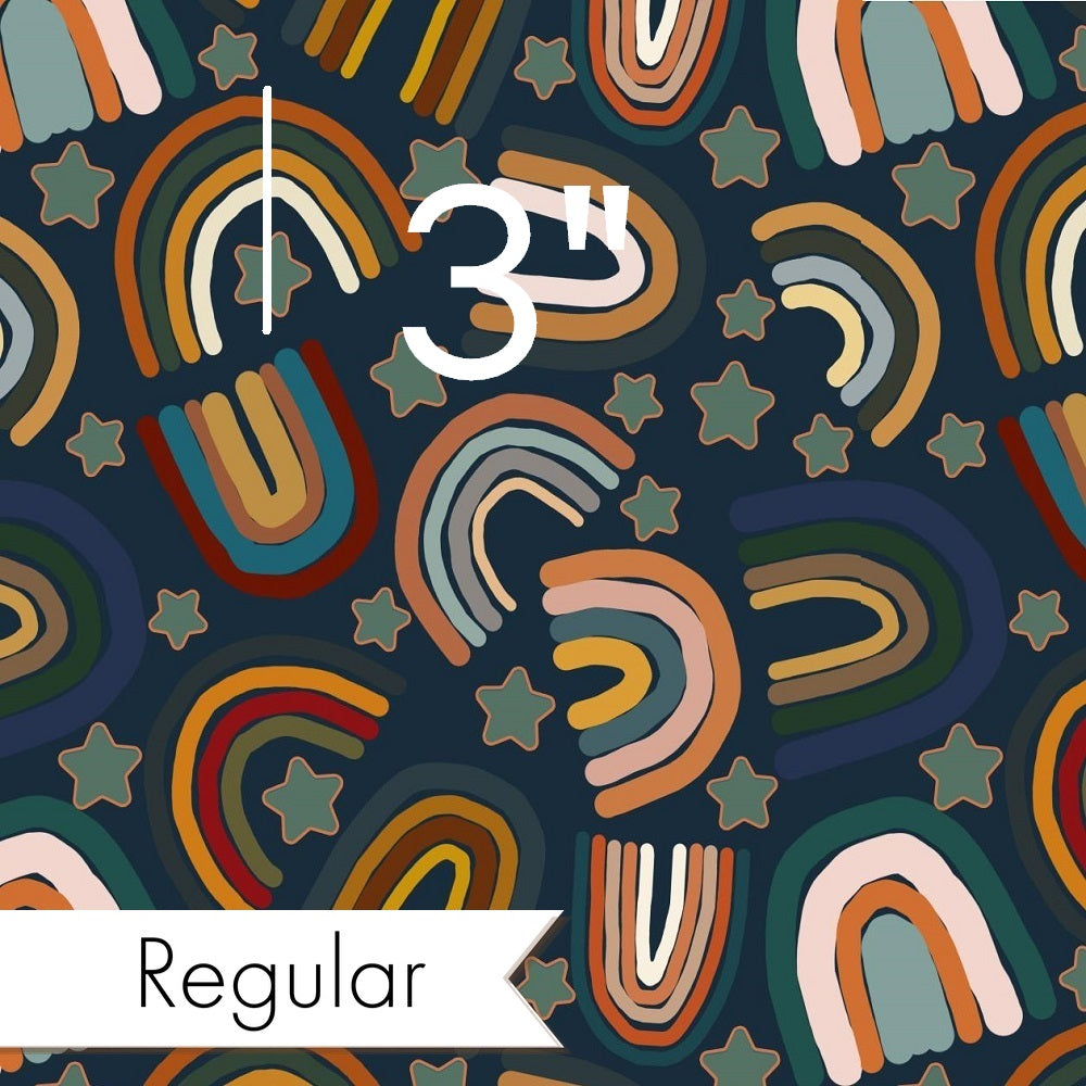 Design 309 - Navy Rainbows Fabric