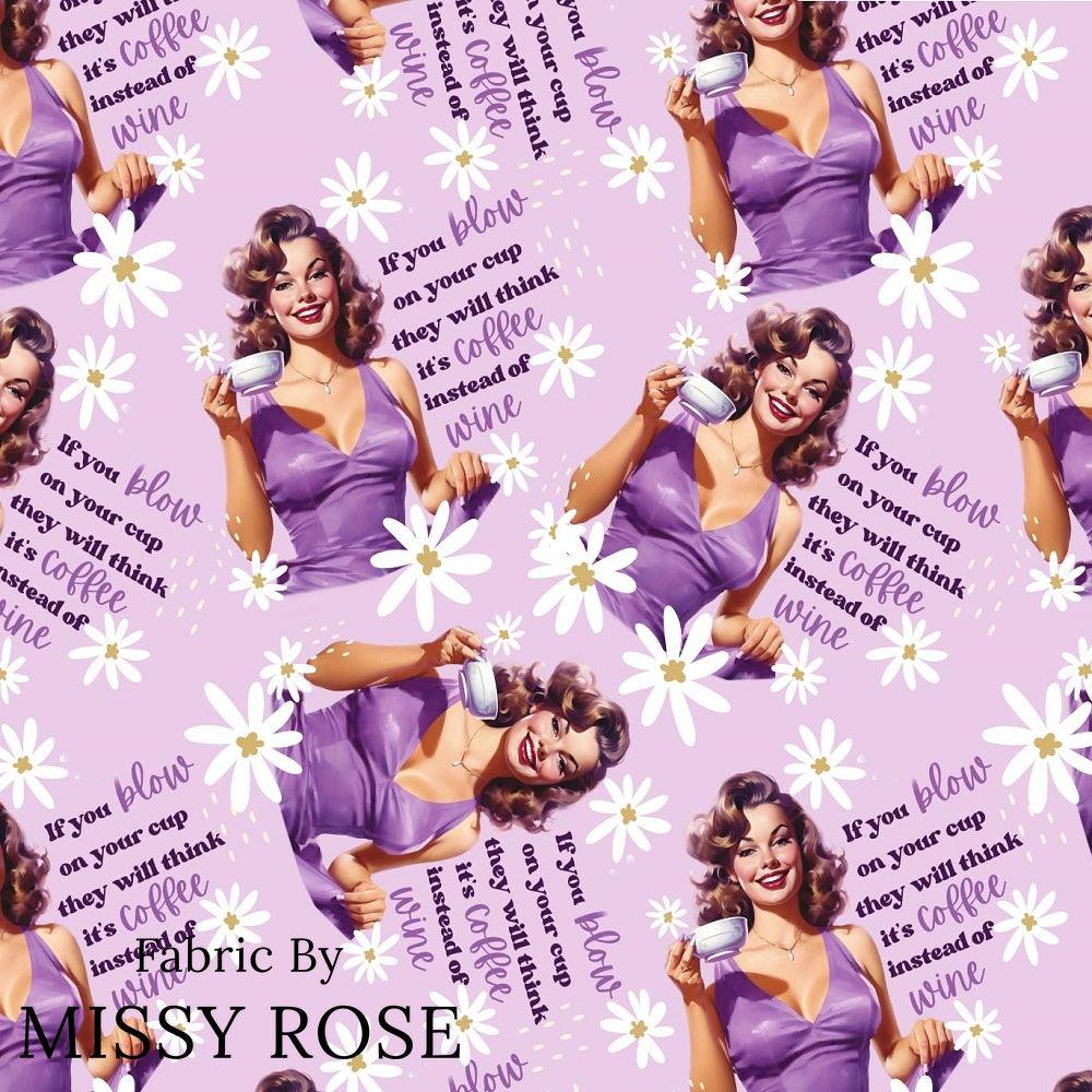 Design 314 Purple Retro Fabric – made-to-order custom fabric by the metre | Fabric by Missy Rose