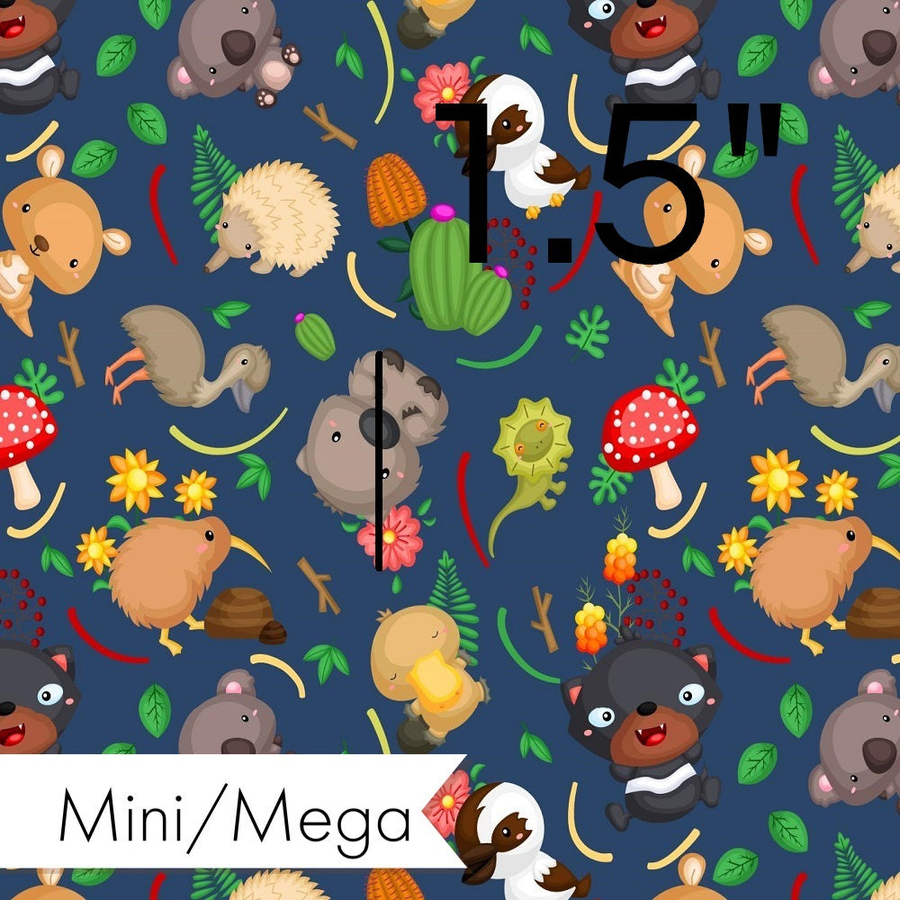 Design 320 - Navy Australian Animals Fabric