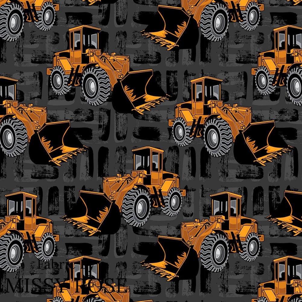 Design 321 Bulldozer Fabric – custom printed pre-order fabric Australia | Fabric by Missy Rose