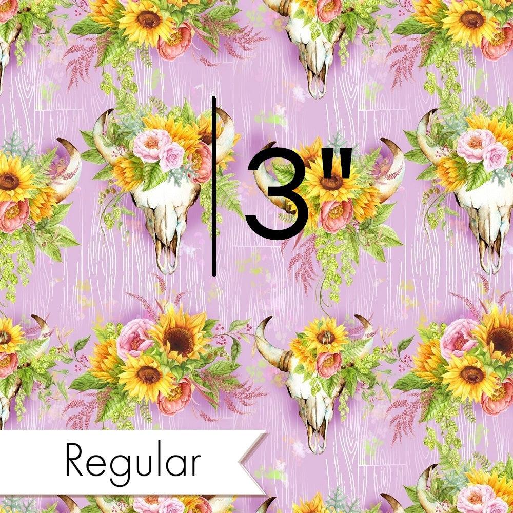 Design 322 Pink Sunflower Bull Skull Fabric – pre-order designer fabric Australia | Fabric by Missy Rose