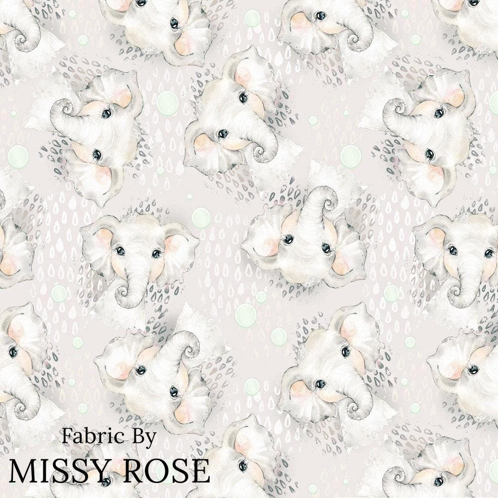 Design 331 Grey Elephant Fabric – Australian custom printed fabric pre-order | Fabric by Missy Rose