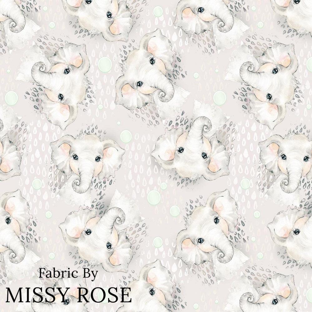Design 331 Grey Elephant Fabric – Australian custom printed fabric pre-order | Fabric by Missy Rose