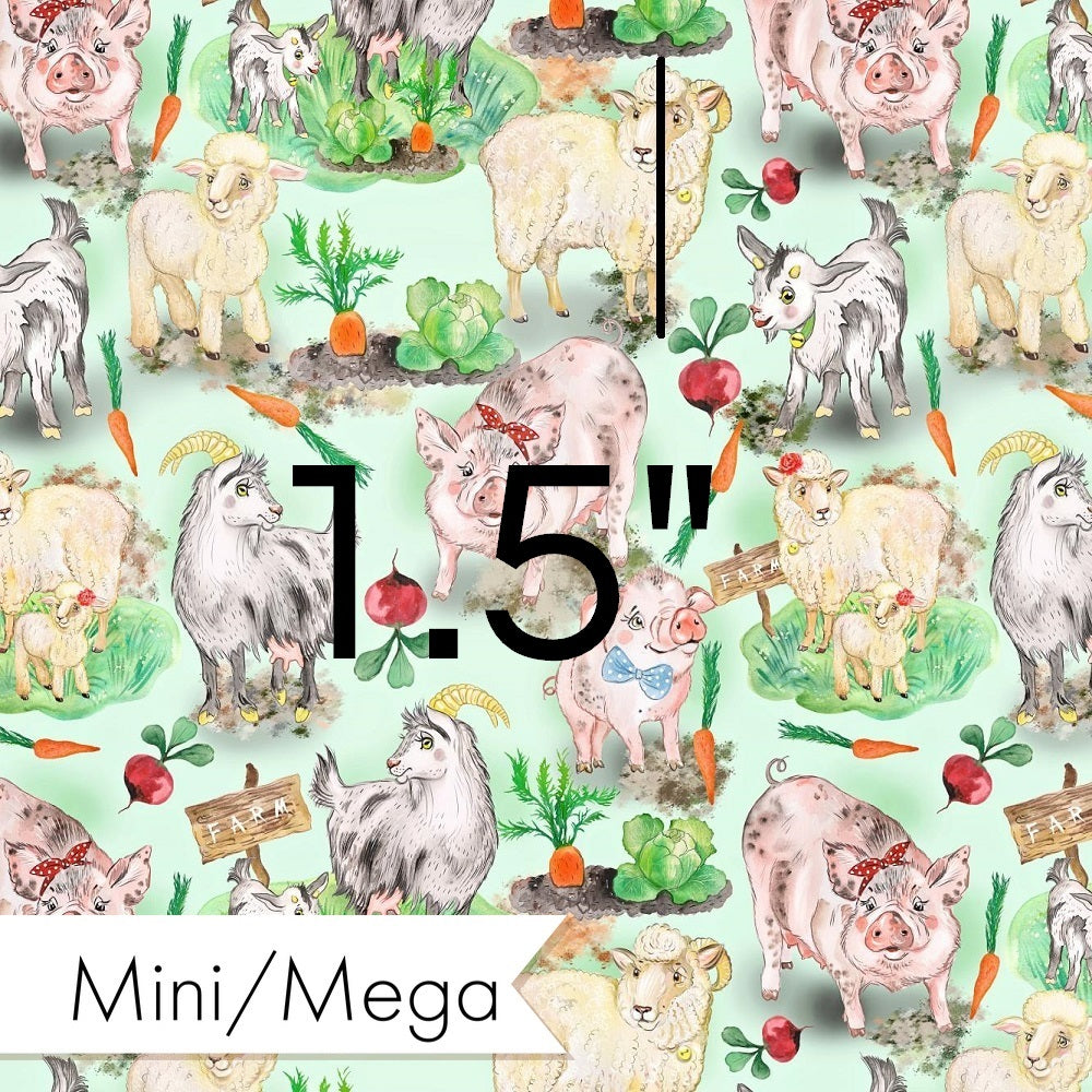 Design 333 - Green Farm Animals Fabric