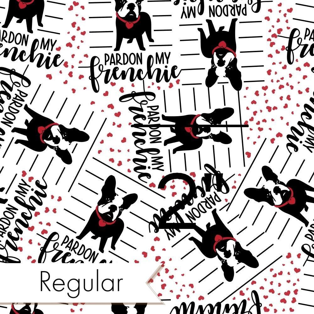 Design 335 Frenchie Heart Fabric – custom printed pre-order fabric Australia | Fabric by Missy Rose