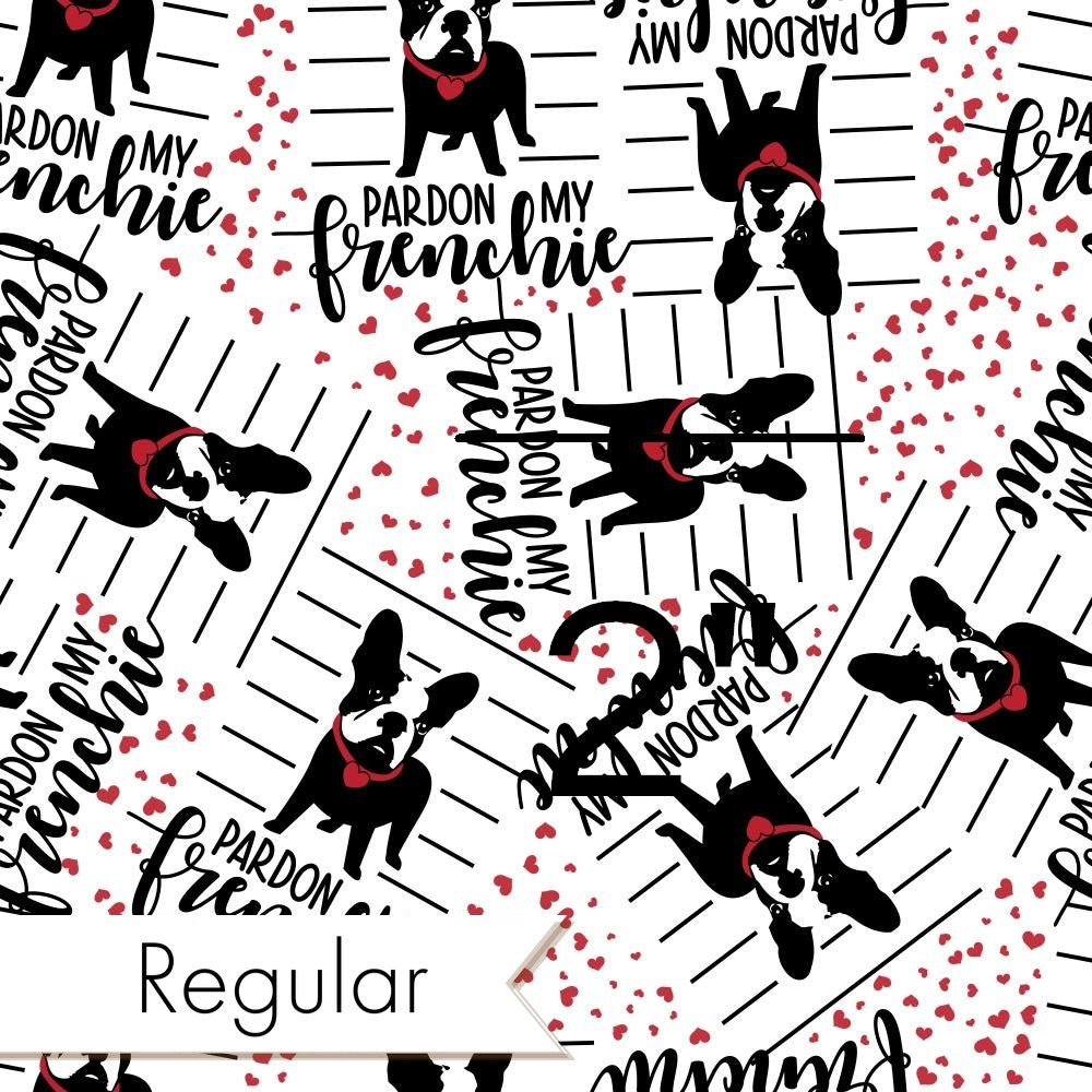 Design 335 - Frenchie Heart Fabric