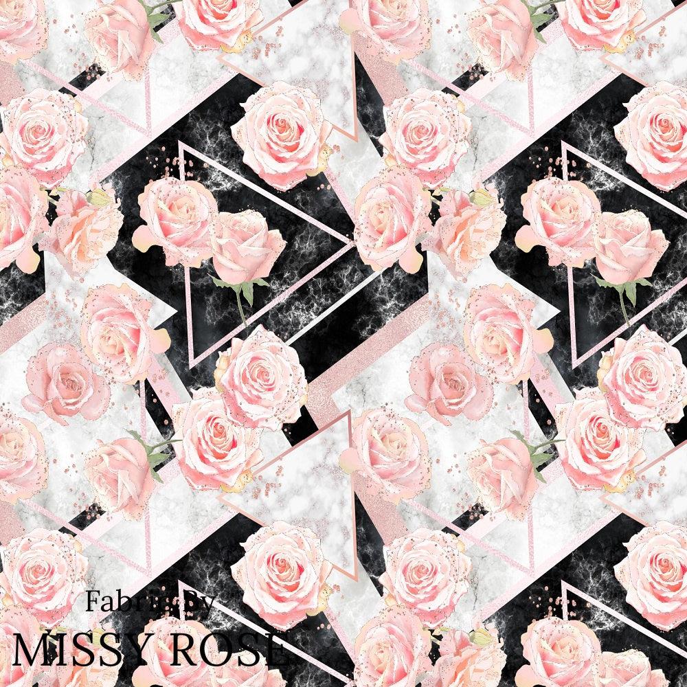 Design 336 Geometric Roses Fabric – Australian custom printed fabric pre-order | Fabric by Missy Rose