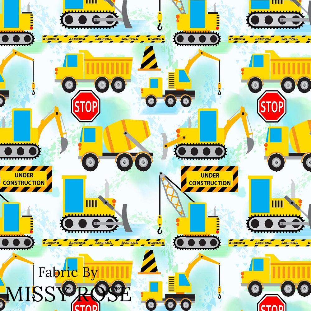 Design 34 Diggers Fabric – custom printed pre-order fabric Australia | Fabric by Missy Rose