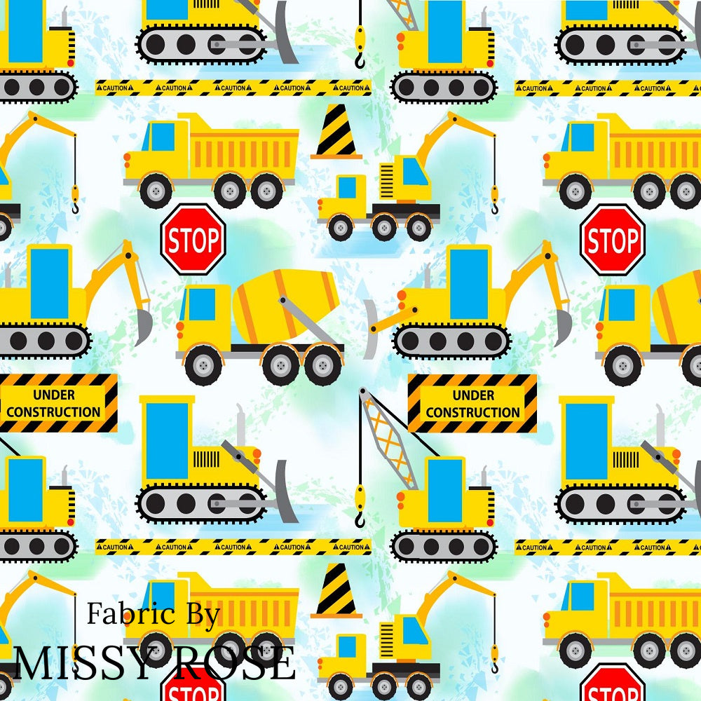 Design 34 - Diggers Fabric | Missy Rose Fabric
