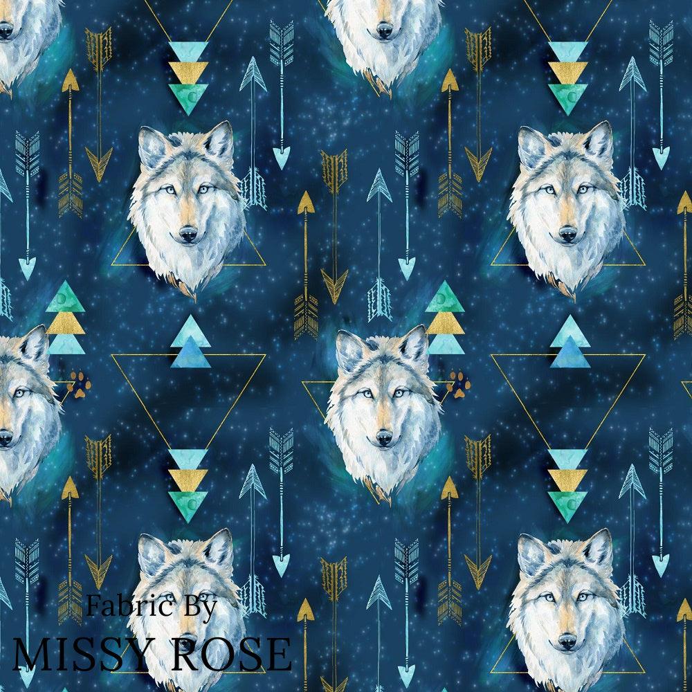 Design 343 Wolf Fabric – custom printed pre-order fabric Australia | Fabric by Missy Rose