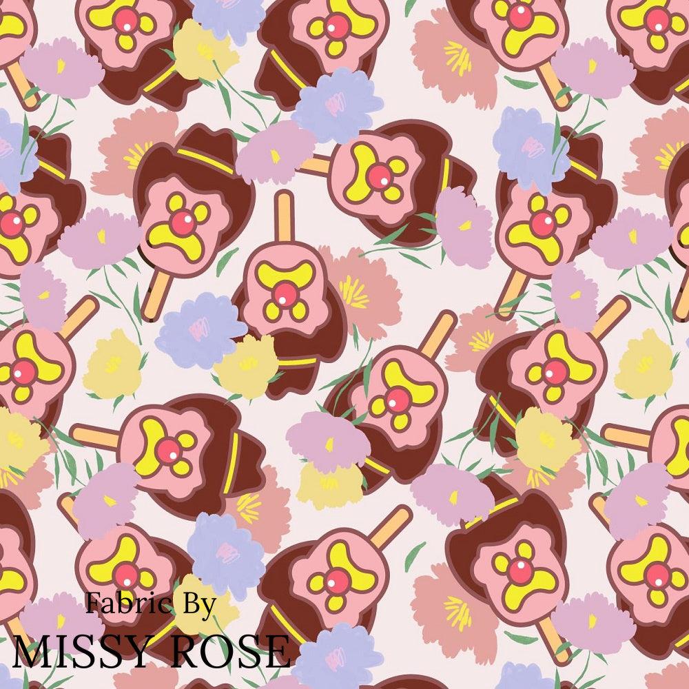 Design 357 Pastel Floral Ice Cream Fabric – made-to-order custom fabric by the metre | Fabric by Missy Rose