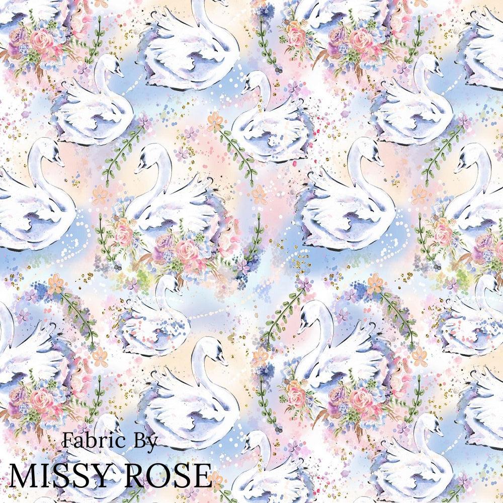 Design 363 Swans Fabric – premium custom printed fabric for sewing | Fabric by Missy Rose