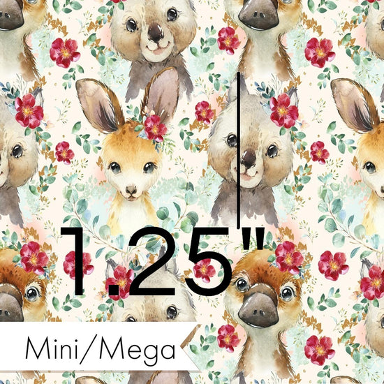 Design 367 - Floral Australian Animals Fabric