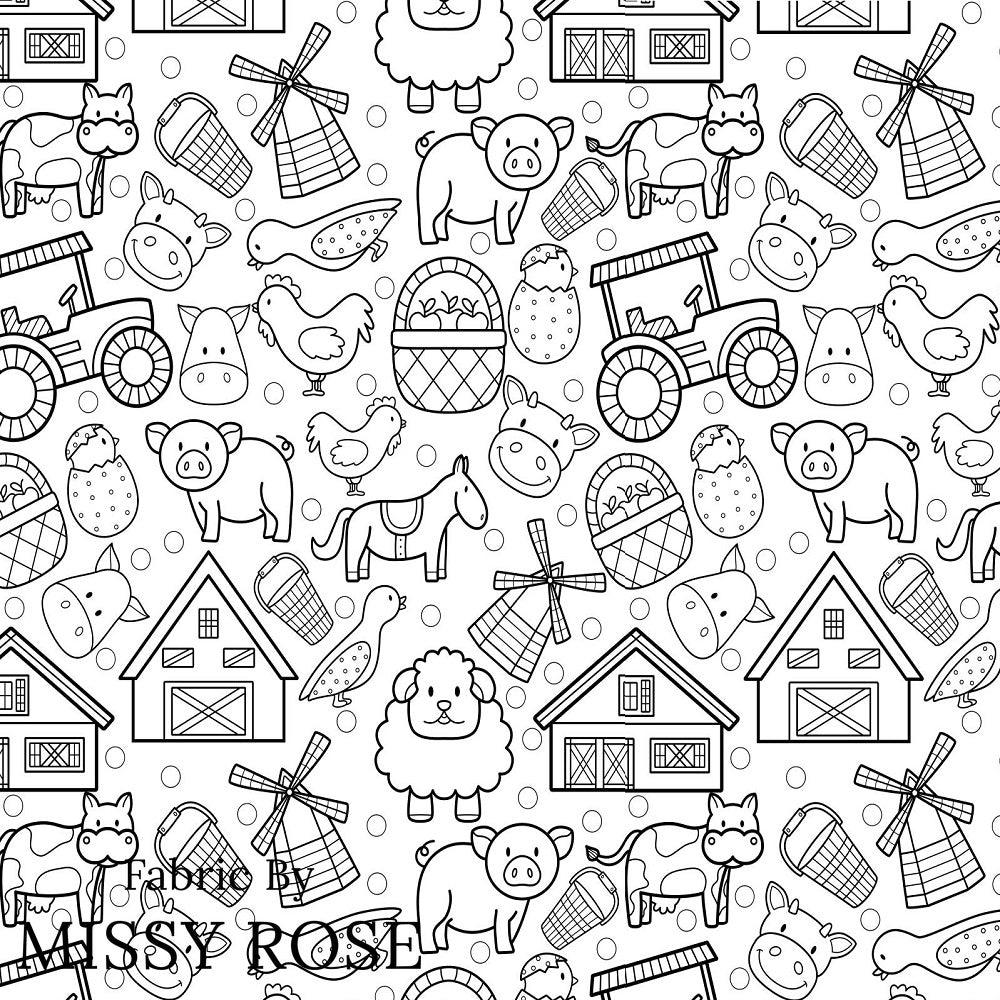 Design 368 Colouring In Fabric – pre-order designer fabric Australia | Fabric by Missy Rose
