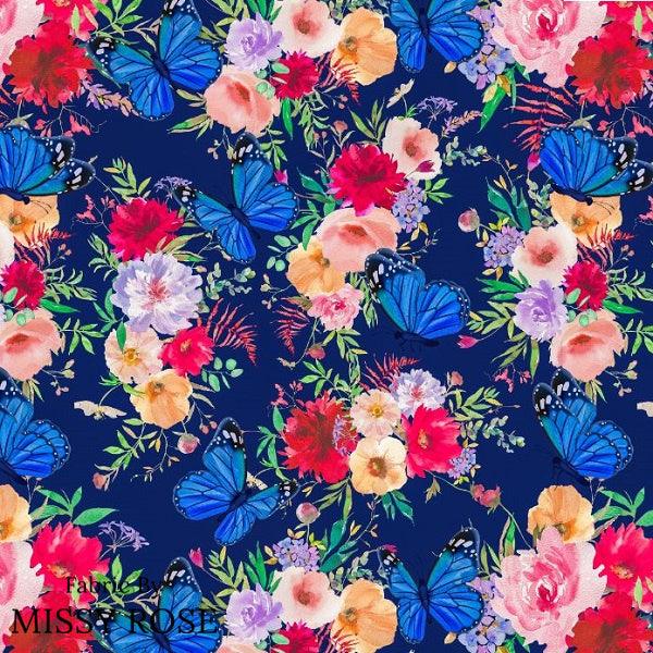 Design 37 - Navy Floral Fabric - Fabric by Missy Rose Pre-Order