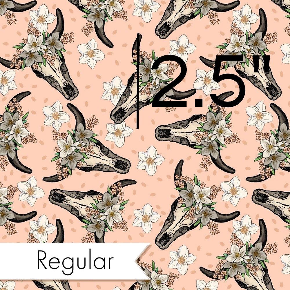 Design 37 Peach Cowskull Fabric – custom printed pre-order fabric Australia | Fabric by Missy Rose