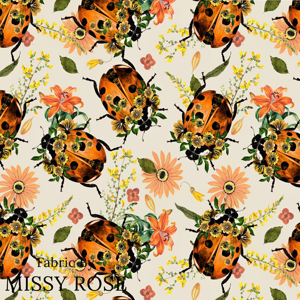 Design 373 - Floral Lady Beetle Fabric