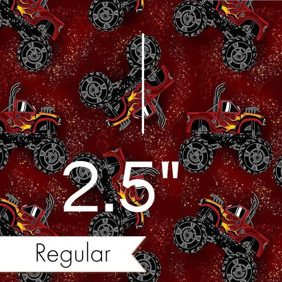 Design 376 - Red Monster Truck Fabric