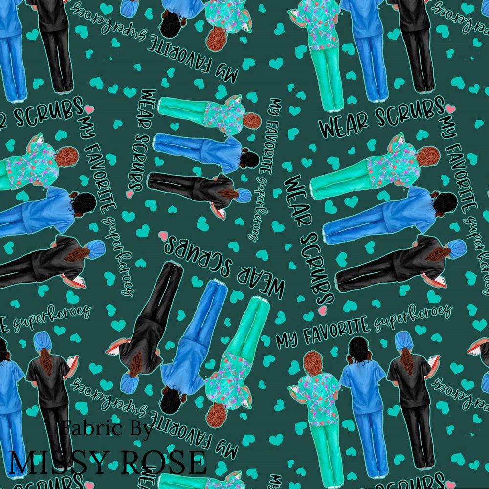 Design 377 Nurse Superhero Fabric – Australian custom printed fabric pre-order | Fabric by Missy Rose